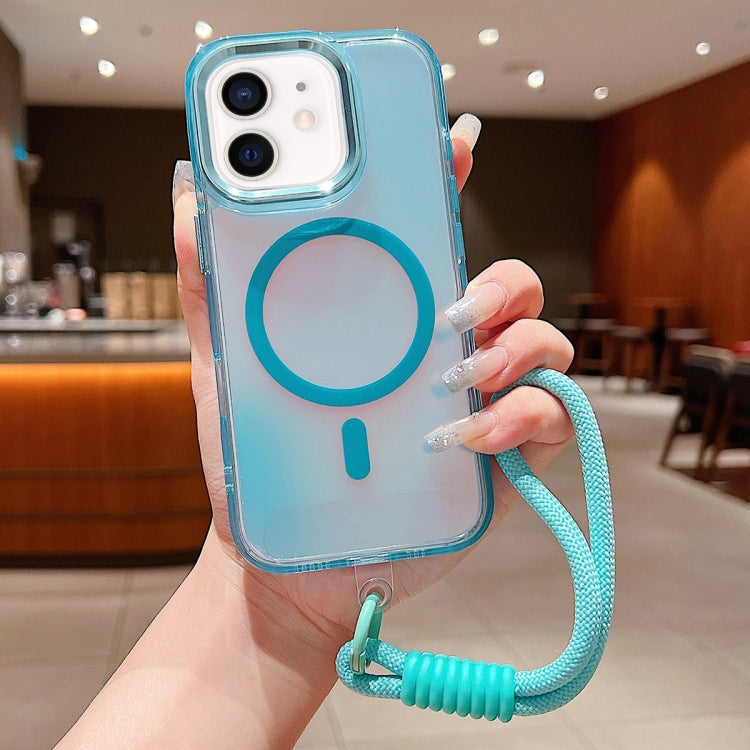 Bright Shadow  Magsafe Discoloration Phone Case with Wrist Strap, For iPhone 12 Pro, For iPhone 11 Pro Max, For iPhone 11
