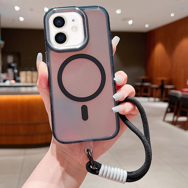 Bright Shadow  Magsafe Discoloration Phone Case with Wrist Strap, For iPhone 12 Pro, For iPhone 11 Pro Max, For iPhone 11