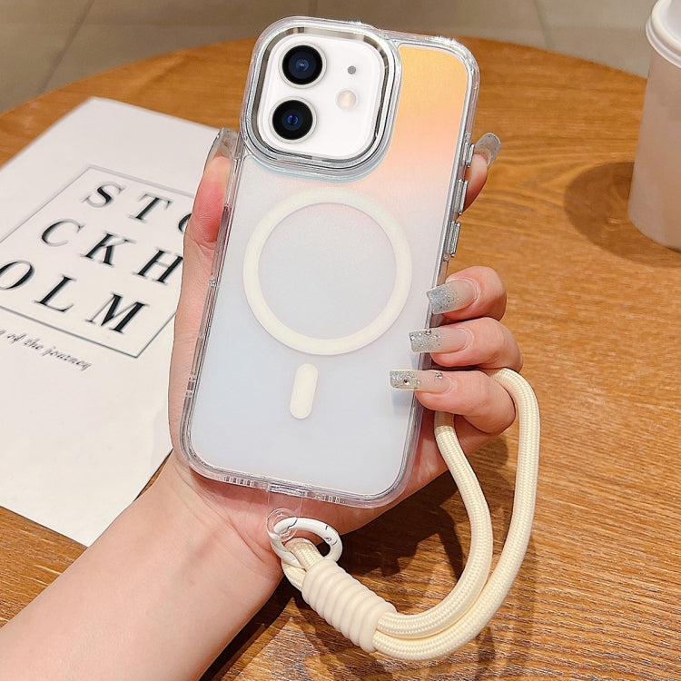 Bright Shadow  Magsafe Discoloration Phone Case with Wrist Strap, For iPhone 12 Pro, For iPhone 11 Pro Max, For iPhone 11