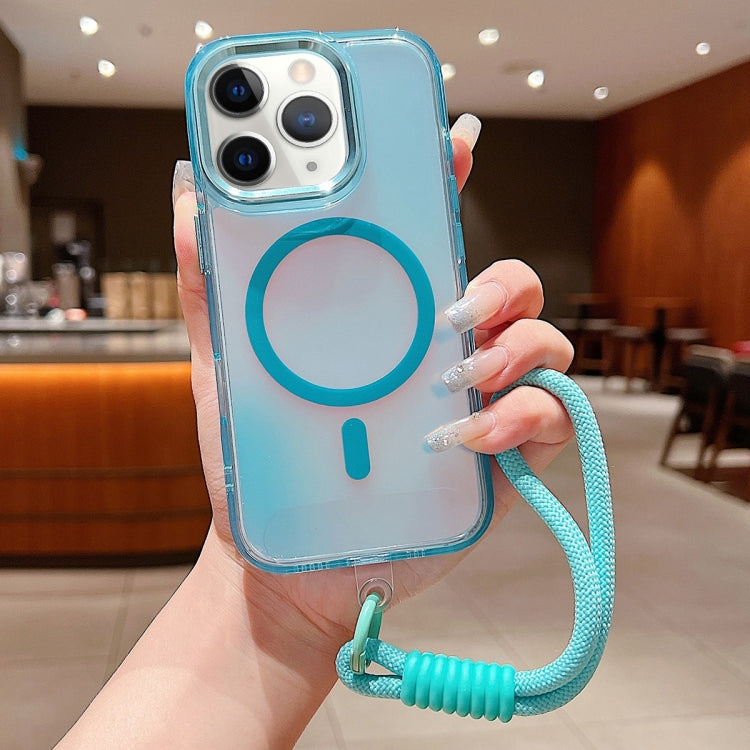 Bright Shadow  Magsafe Discoloration Phone Case with Wrist Strap, For iPhone 12 Pro, For iPhone 11 Pro Max, For iPhone 11