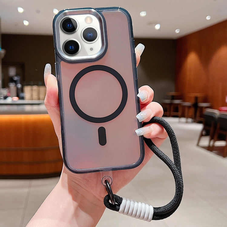 Bright Shadow  Magsafe Discoloration Phone Case with Wrist Strap, For iPhone 12 Pro, For iPhone 11 Pro Max, For iPhone 11