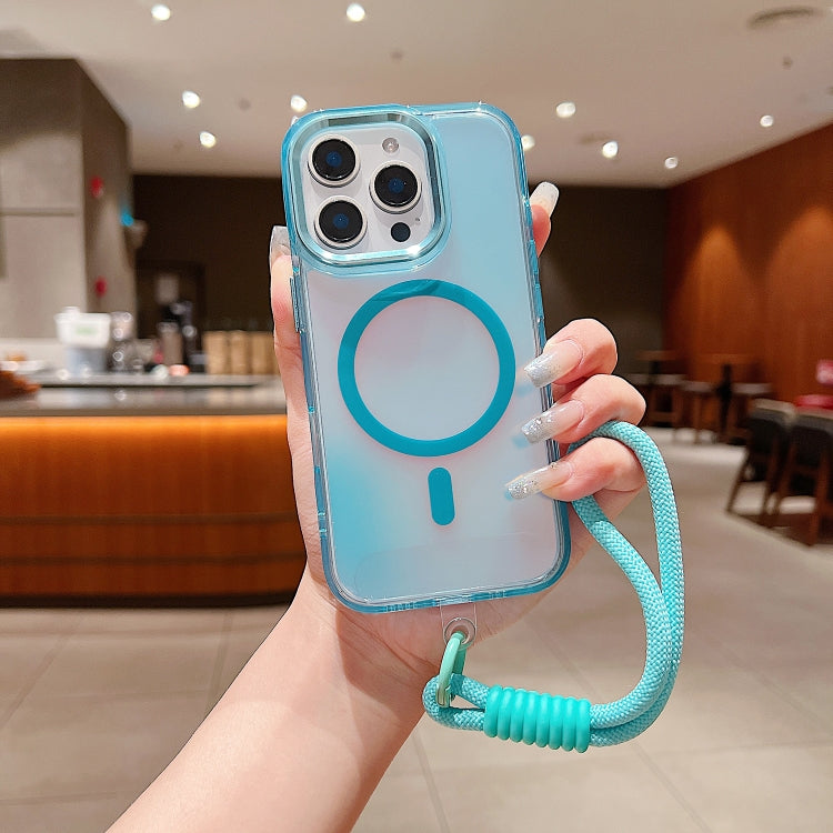 Bright Shadow  Magsafe Discoloration Phone Case with Wrist Strap, For iPhone 12 Pro, For iPhone 11 Pro Max, For iPhone 11