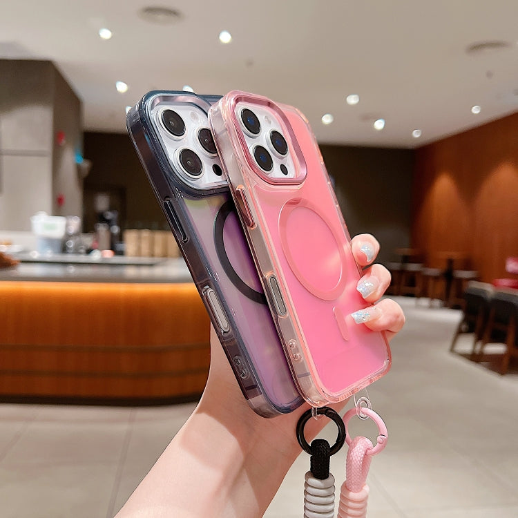 Bright Shadow  Magsafe Discoloration Phone Case with Wrist Strap, For iPhone 12 Pro, For iPhone 11 Pro Max, For iPhone 11