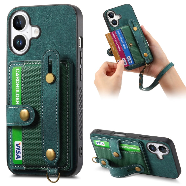 Retro Cross Wristband Wallet Leather Back Phone Case