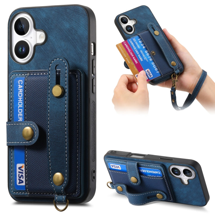 Retro Cross Wristband Wallet Leather Back Phone Case