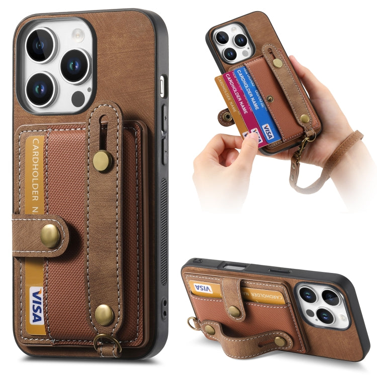 Retro Cross Wristband Wallet Leather Back Phone Case