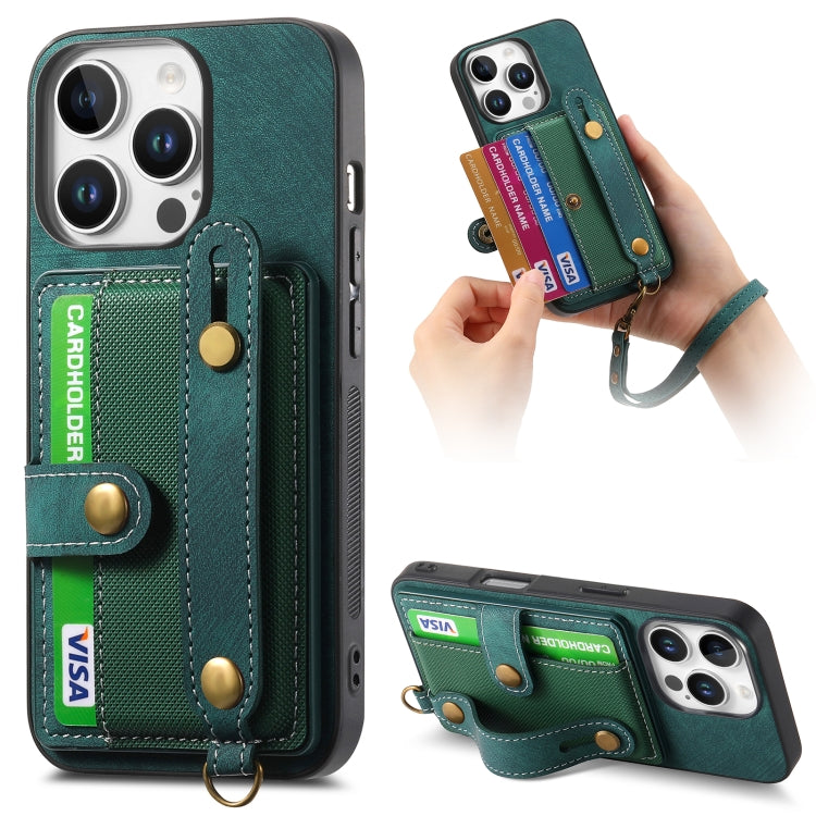 Retro Cross Wristband Wallet Leather Back Phone Case