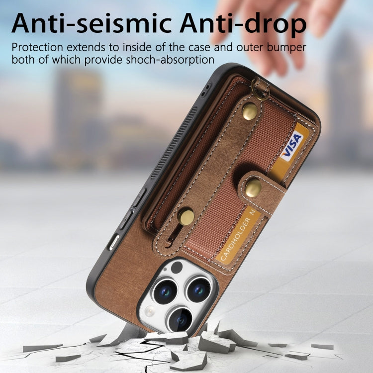 Retro Cross Wristband Wallet Leather Back Phone Case