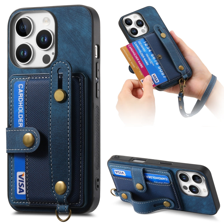 Retro Cross Wristband Wallet Leather Back Phone Case