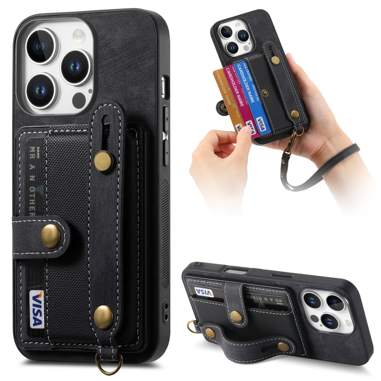 Retro Cross Wristband Wallet Leather Back Phone Case