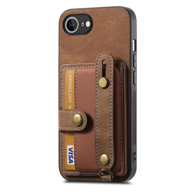 Retro Cross Wristband Wallet Leather Back Phone Case