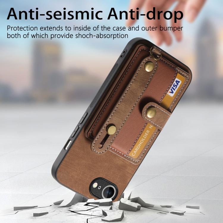 Retro Cross Wristband Wallet Leather Back Phone Case, For iPhone 17e / 16e, For iPhone 16 Pro Max, For iPhone 16 Pro, For iPhone 16 Plus