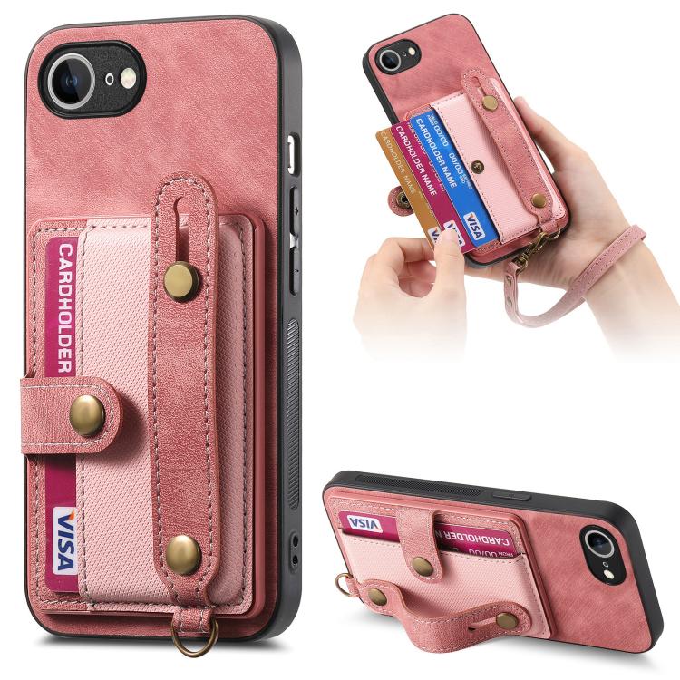 Retro Cross Wristband Wallet Leather Back Phone Case, For iPhone 17e / 16e, For iPhone 16 Pro Max, For iPhone 16 Pro, For iPhone 16 Plus
