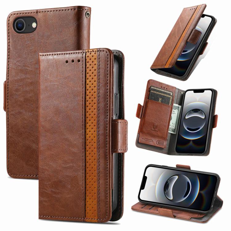 CaseNeo Splicing Dual Magnetic Buckle Leather Phone Case, For iPhone 18 Pro / 17 Pro, For iPhone 18 Pro Max / 17 Pro Max, For iPhone 17e / 16e, For iPhone 17