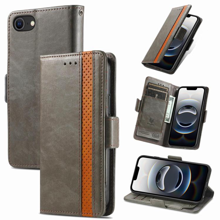 CaseNeo Splicing Dual Magnetic Buckle Leather Phone Case, For iPhone 18 Pro / 17 Pro, For iPhone 18 Pro Max / 17 Pro Max, For iPhone 17e / 16e, For iPhone 17