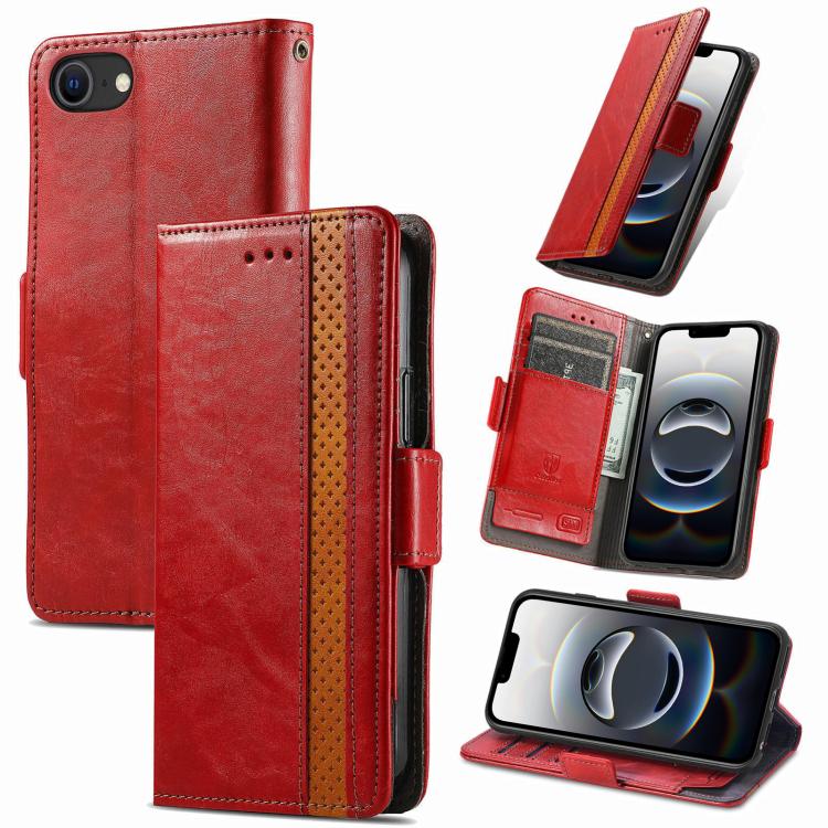 CaseNeo Splicing Dual Magnetic Buckle Leather Phone Case, For iPhone 18 Pro / 17 Pro, For iPhone 18 Pro Max / 17 Pro Max, For iPhone 17e / 16e, For iPhone 17