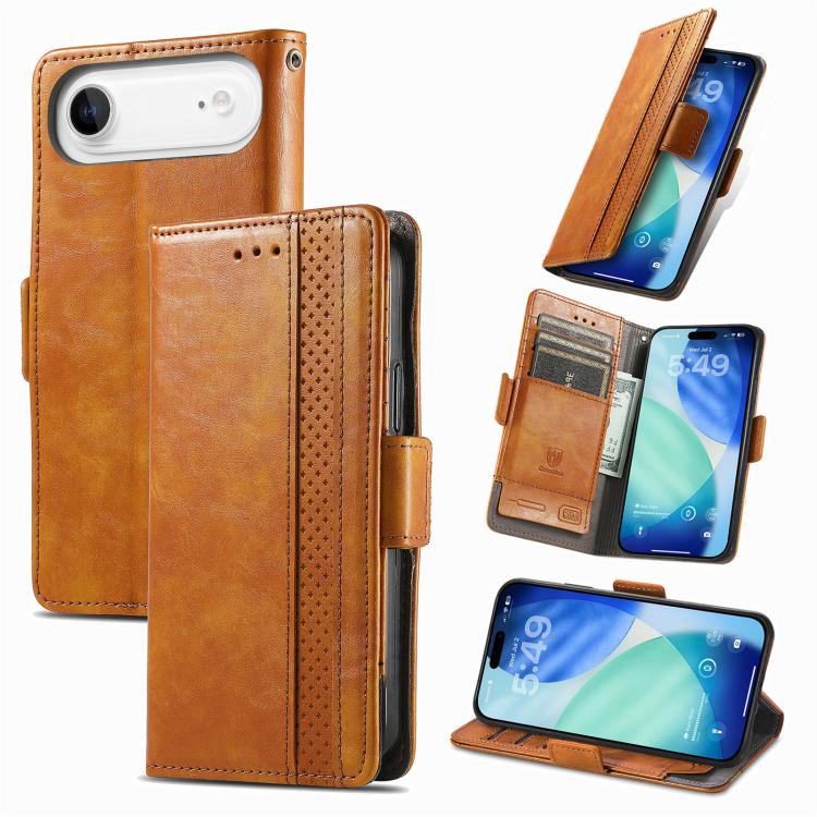 CaseNeo Splicing Dual Magnetic Buckle Leather Phone Case, For iPhone Air, For iPhone 16 Pro Max, For iPhone 16 Pro, For iPhone 16 Plus