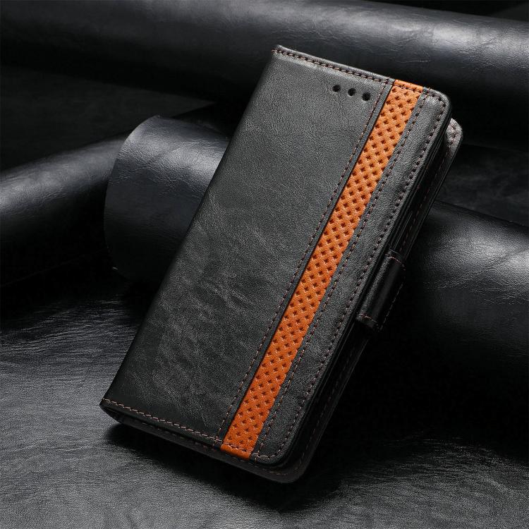 CaseNeo Splicing Dual Magnetic Buckle Leather Phone Case, For iPhone 18 Pro / 17 Pro, For iPhone 18 Pro Max / 17 Pro Max, For iPhone 17e / 16e, For iPhone 17