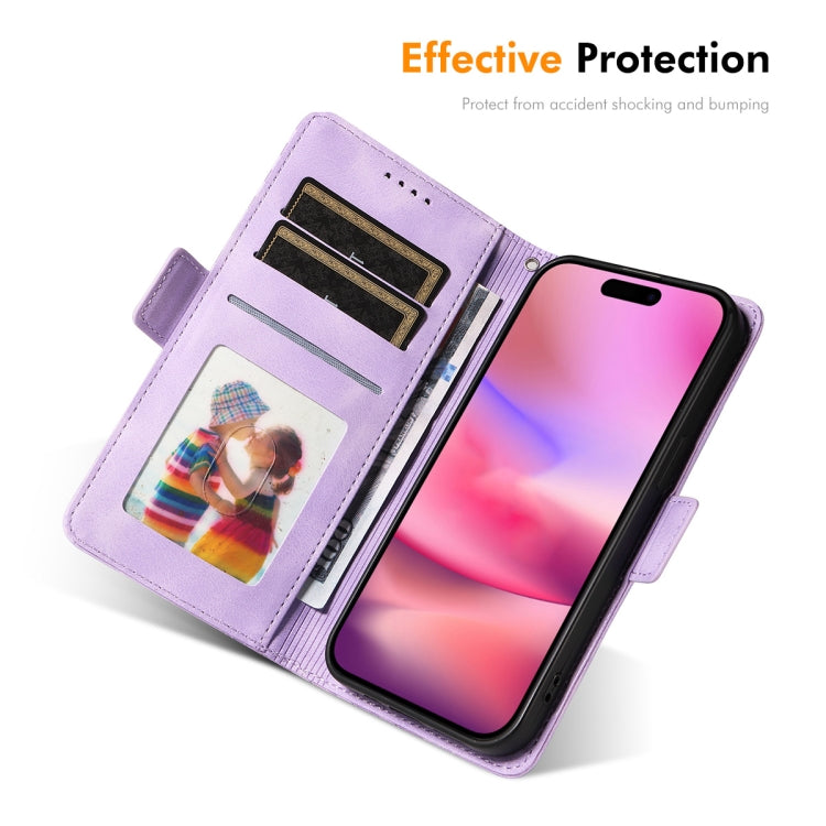 ENKAY Embossed Rhombus Starry Leather Phone Case with Screen Film, For iPhone 16