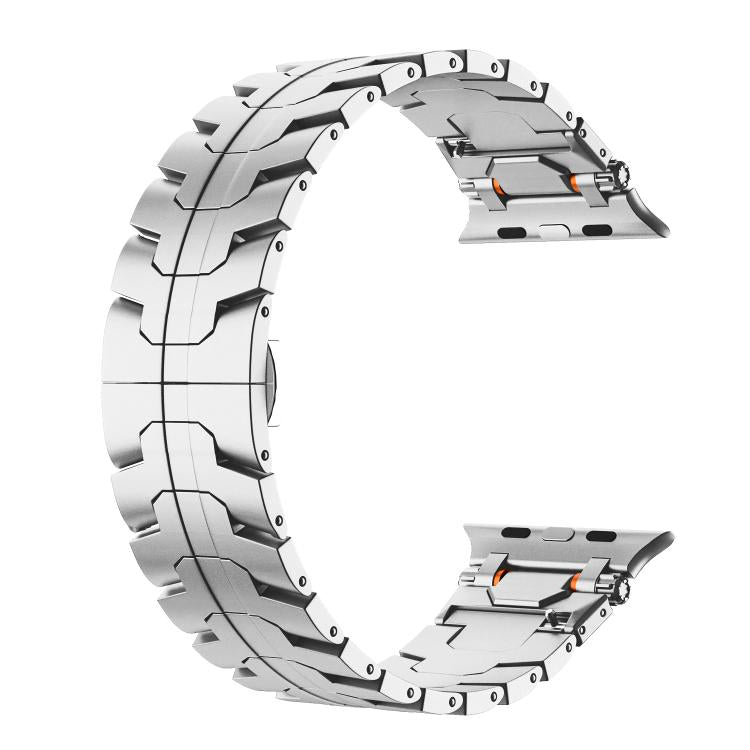 Stainless Steel Iron Man Butterfly Buckle Metal Watch Band, For Apple Watch 46mm / 49mm / 45mm / 44mm, For Apple Watch 42mm / 41mm / 40mm / 38mm