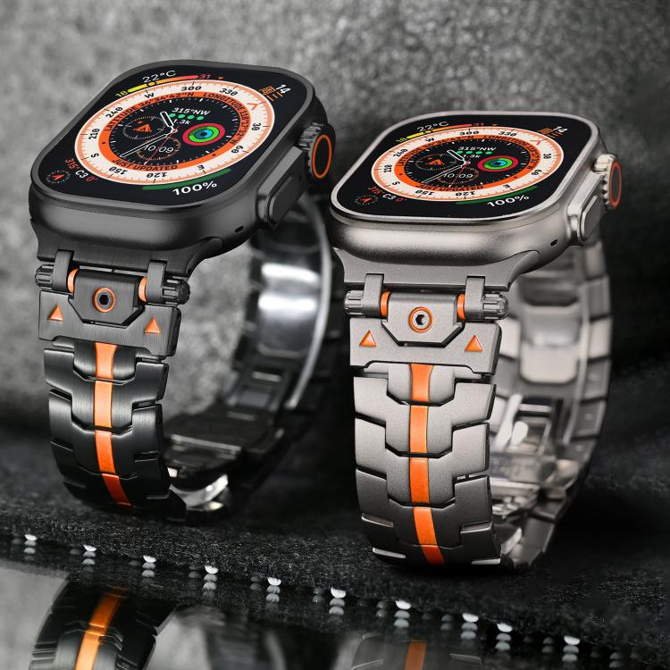 Stainless Steel Iron Man Butterfly Buckle Metal Watch Band, For Apple Watch 46mm / 49mm / 45mm / 44mm, For Apple Watch 42mm / 41mm / 40mm / 38mm