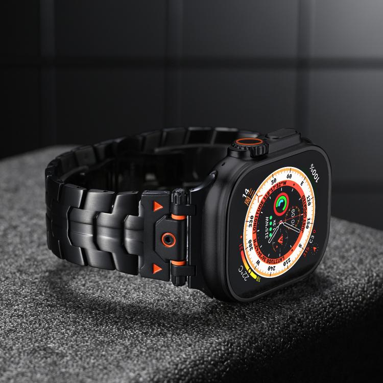 Stainless Steel Iron Man Butterfly Buckle Metal Watch Band, For Apple Watch 46mm / 49mm / 45mm / 44mm, For Apple Watch 42mm / 41mm / 40mm / 38mm