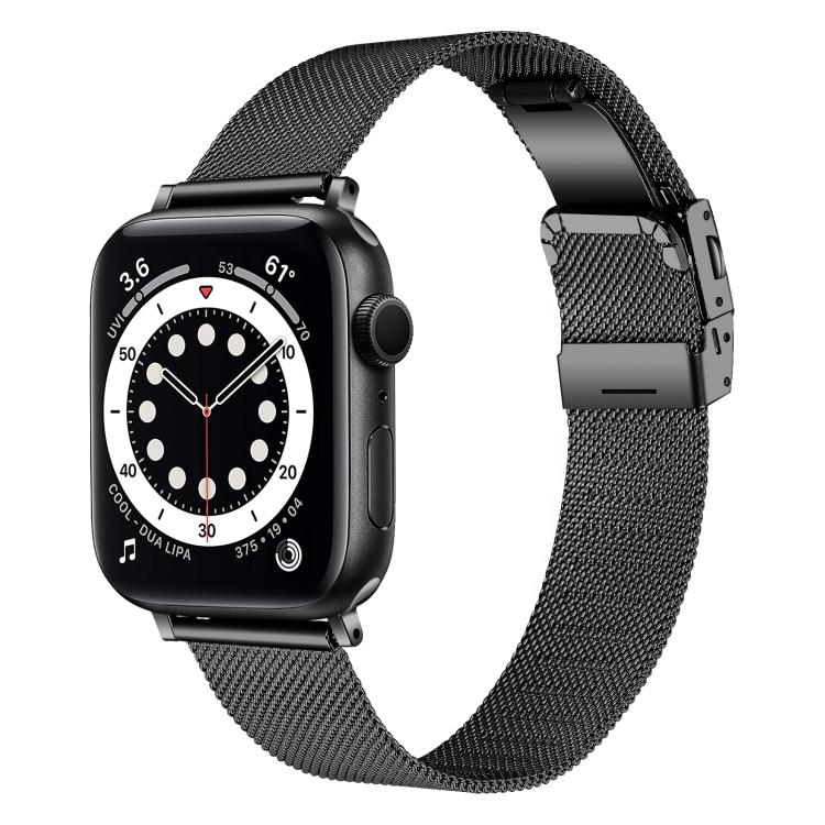Hyphosis Buckle Milanese Metal Watch Band, For Apple Watch 46mm / 49mm / 45mm / 44mm, For Apple Watch 42mm / 41mm / 40mm / 38mm