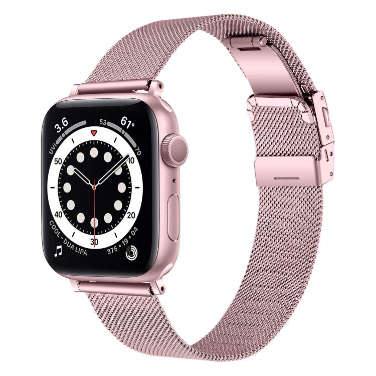 Hyphosis Buckle Milanese Metal Watch Band, For Apple Watch 46mm / 49mm / 45mm / 44mm, For Apple Watch 42mm / 41mm / 40mm / 38mm