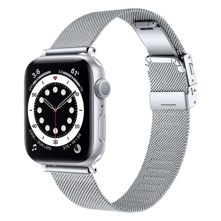 Hyphosis Buckle Milanese Metal Watch Band, For Apple Watch 46mm / 49mm / 45mm / 44mm, For Apple Watch 42mm / 41mm / 40mm / 38mm