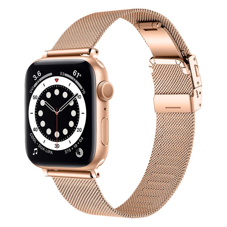 Hyphosis Buckle Milanese Metal Watch Band, For Apple Watch 46mm / 49mm / 45mm / 44mm, For Apple Watch 42mm / 41mm / 40mm / 38mm