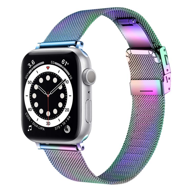 Hyphosis Buckle Milanese Metal Watch Band, For Apple Watch 46mm / 49mm / 45mm / 44mm, For Apple Watch 42mm / 41mm / 40mm / 38mm