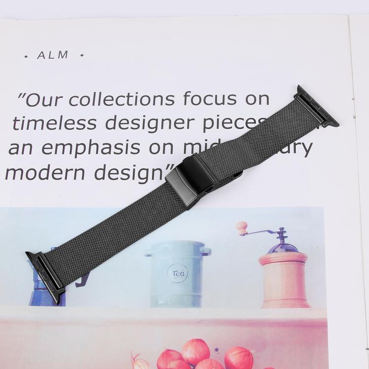 Hyphosis Buckle Milanese Metal Watch Band, For Apple Watch 46mm / 49mm / 45mm / 44mm, For Apple Watch 42mm / 41mm / 40mm / 38mm