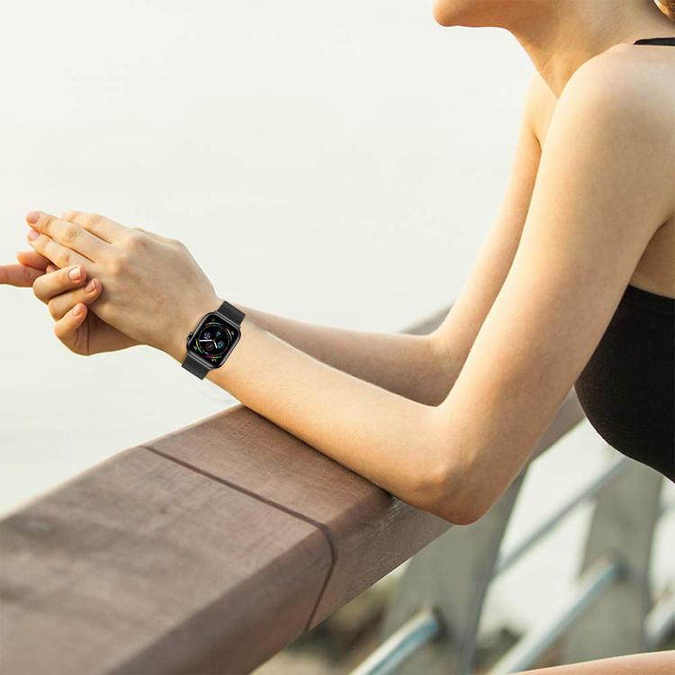 Hyphosis Buckle Milanese Metal Watch Band, For Apple Watch 46mm / 49mm / 45mm / 44mm, For Apple Watch 42mm / 41mm / 40mm / 38mm