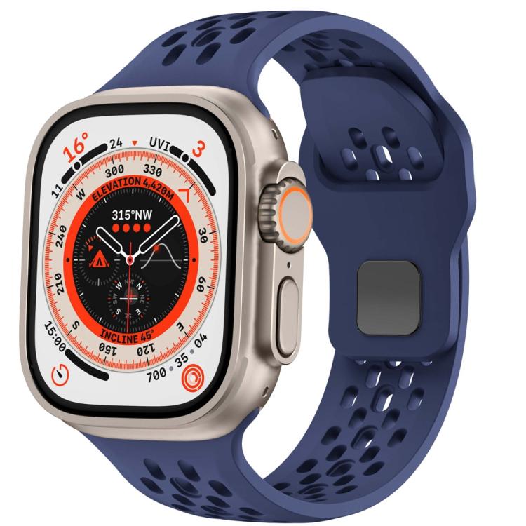 Mesh Reverse Buckle Silicone Watch Band, For Apple Watch 46mm / 49mm / 45mm / 44mm, For Apple Watch 42mm / 41mm / 40mm / 38mm