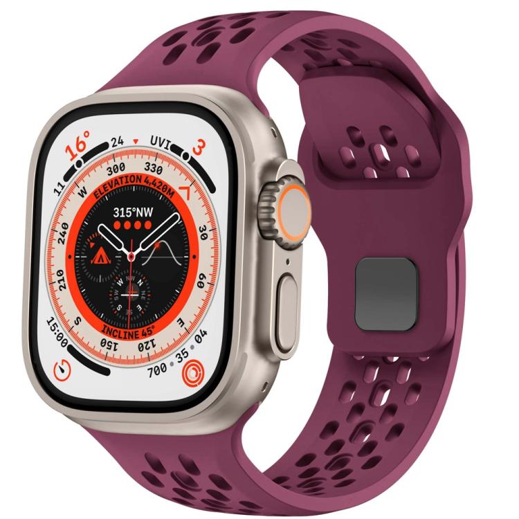 Mesh Reverse Buckle Silicone Watch Band, For Apple Watch 46mm / 49mm / 45mm / 44mm, For Apple Watch 42mm / 41mm / 40mm / 38mm