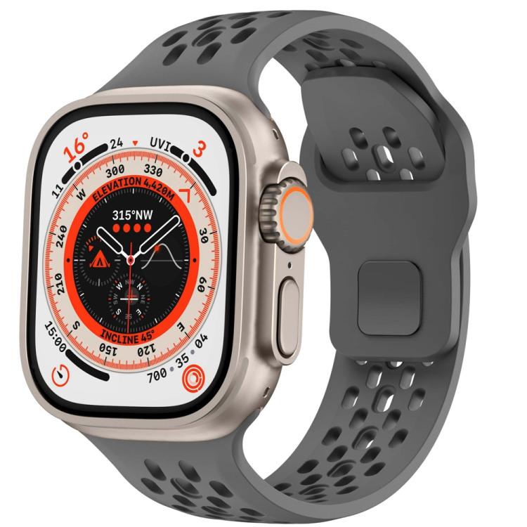 Mesh Reverse Buckle Silicone Watch Band, For Apple Watch 46mm / 49mm / 45mm / 44mm, For Apple Watch 42mm / 41mm / 40mm / 38mm