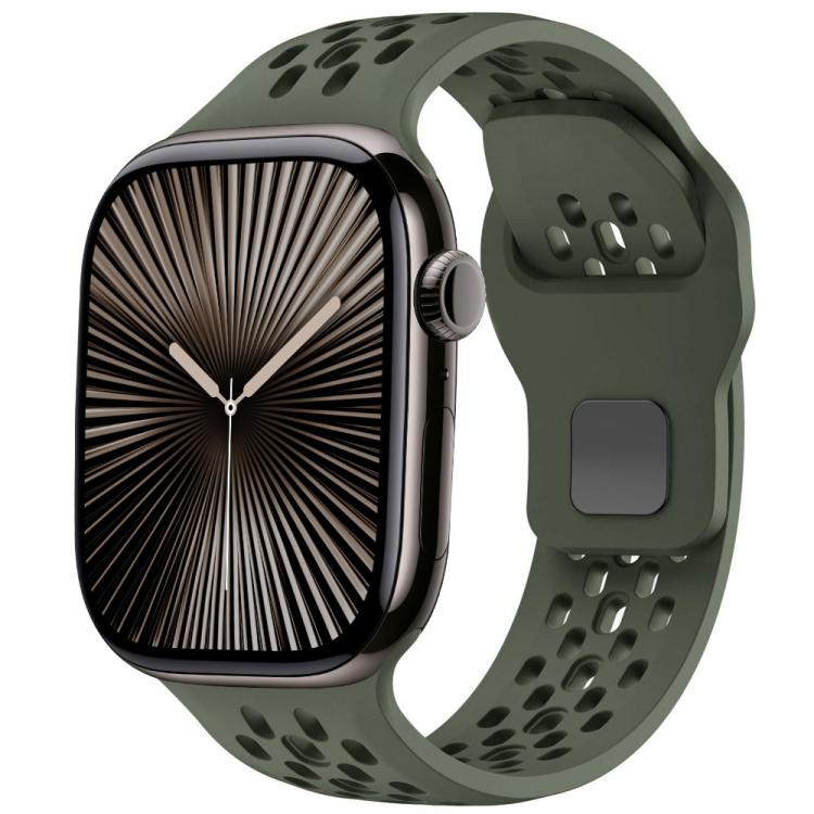 Mesh Reverse Buckle Silicone Watch Band, For Apple Watch 46mm / 49mm / 45mm / 44mm, For Apple Watch 42mm / 41mm / 40mm / 38mm