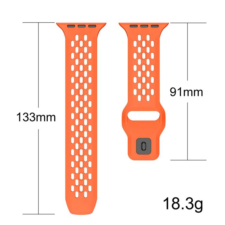 Mesh Reverse Buckle Silicone Watch Band, For Apple Watch 46mm / 49mm / 45mm / 44mm, For Apple Watch 42mm / 41mm / 40mm / 38mm