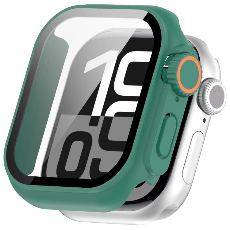 Change to Ultra 49mm Tempered Film Integrated PC Button Watch Case, For Apple Watch Series 6/5/4/SE/SE2 40mm, For Apple Watch Series 9/8/7 45mm, For Apple Watch Series 9/8/7 41mm