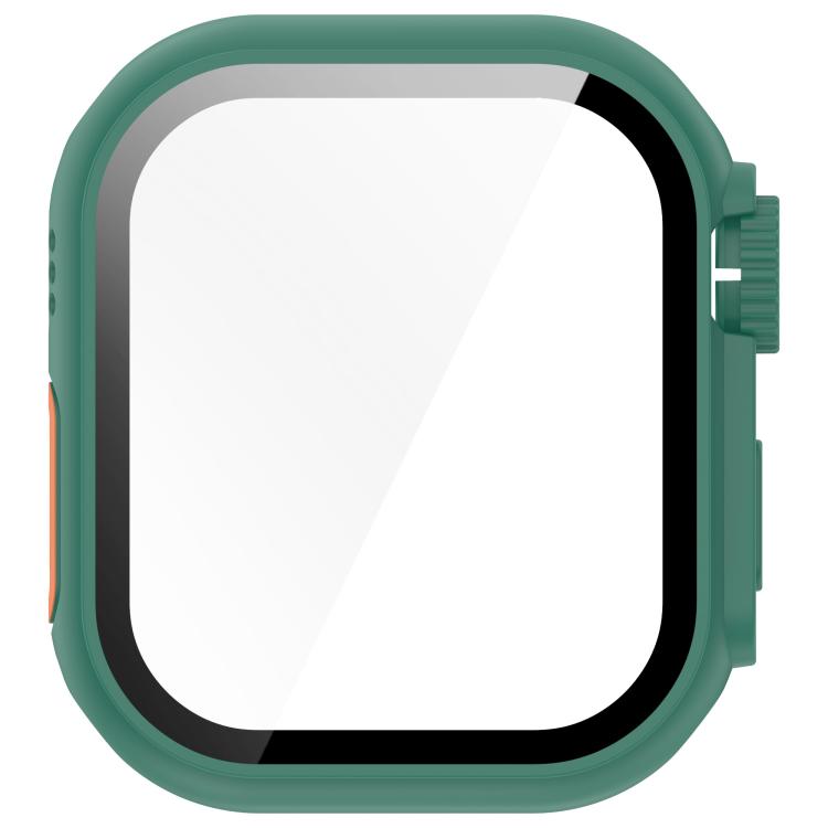 Change to Ultra 49mm Tempered Film Integrated PC Button Watch Case, For Apple Watch Series 10 46mm, For Apple Watch Series 10 42mm, For Apple Watch Series 6/5/4/SE/SE2 44mm