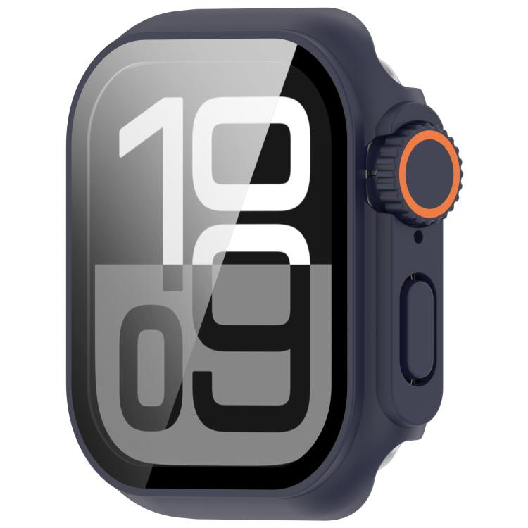 Change to Ultra 49mm Tempered Film Integrated PC Button Watch Case, For Apple Watch Series 10 46mm, For Apple Watch Series 10 42mm, For Apple Watch Series 6/5/4/SE/SE2 44mm