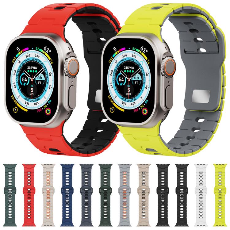 Two Tone Silicone Watch Band, For Apple Watch 46mm / 49mm / 45mm / 44mm, For Apple Watch 42mm / 41mm / 40mm / 38mm