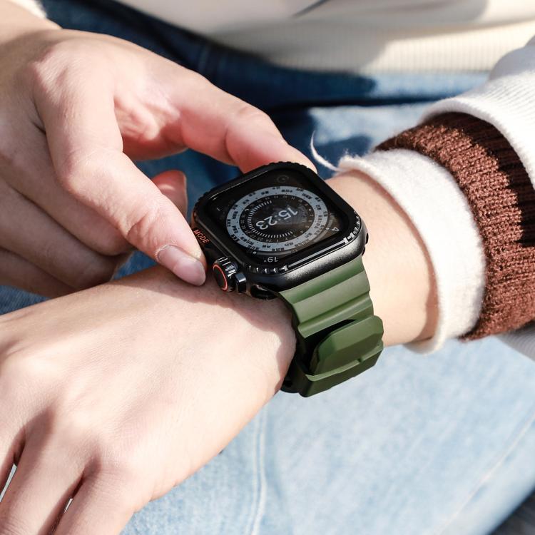 Titanium Buckle Field Path Fluororubber Watch Band, For Apple Watch 46mm / 49mm / 45mm / 44mm