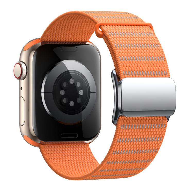 Magnetic Buckle Reflective Nylon Watch Band, For Apple Watch 46mm / 49mm / 45mm / 44mm, For Apple Watch 42mm / 41mm / 40mm / 38mm