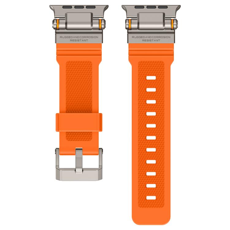 Metal Connector Explorer Silicone Watch Band, For Apple Watch 42 / 44 / 45 / 46 / 49mm