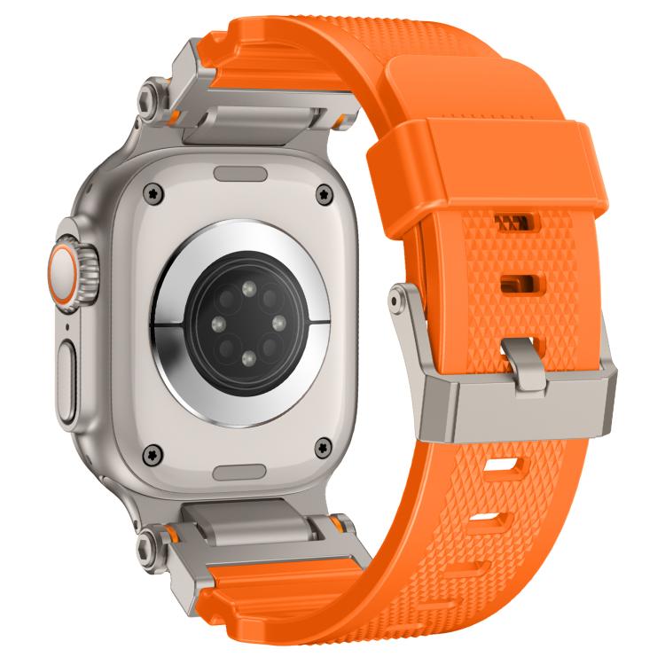 Metal Connector Explorer Silicone Watch Band, For Apple Watch 42 / 44 / 45 / 46 / 49mm