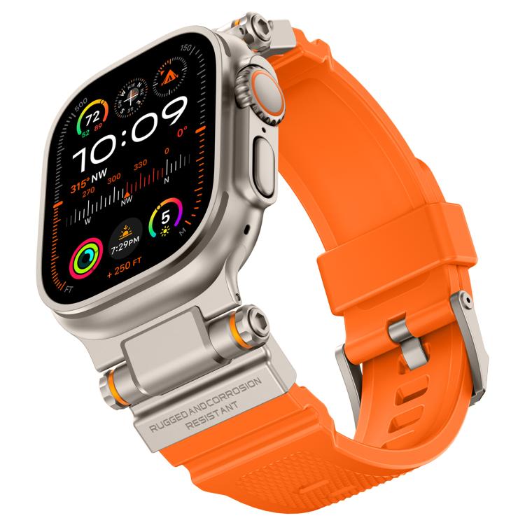 Metal Connector Explorer Silicone Watch Band, For Apple Watch 42 / 44 / 45 / 46 / 49mm