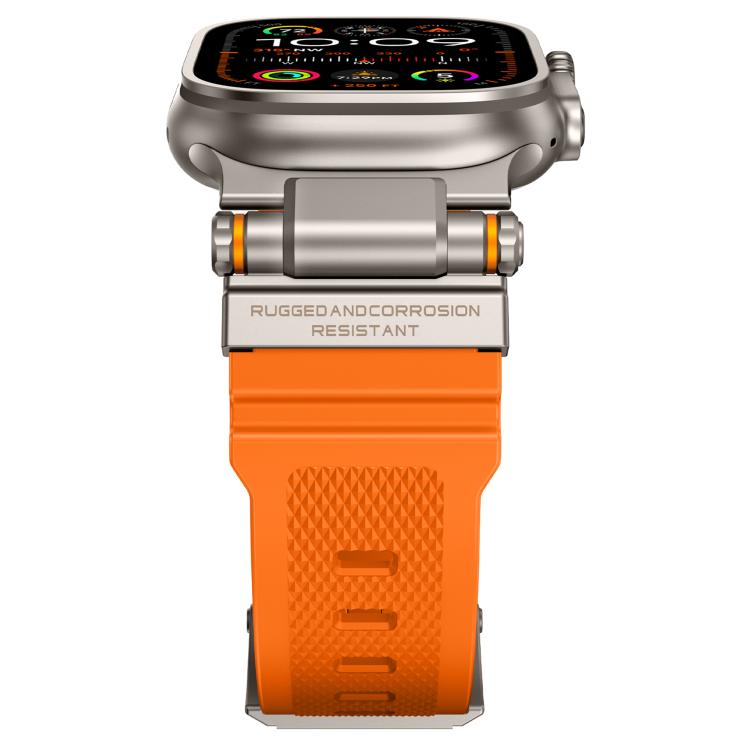 Metal Connector Explorer Silicone Watch Band, For Apple Watch 42 / 44 / 45 / 46 / 49mm