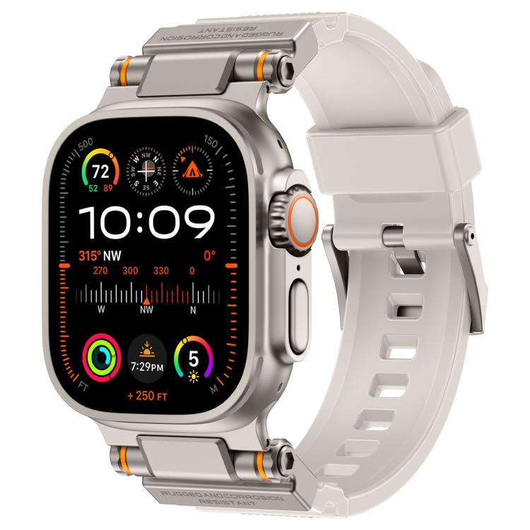 Metal Connector Explorer Silicone Watch Band, For Apple Watch 42 / 44 / 45 / 46 / 49mm