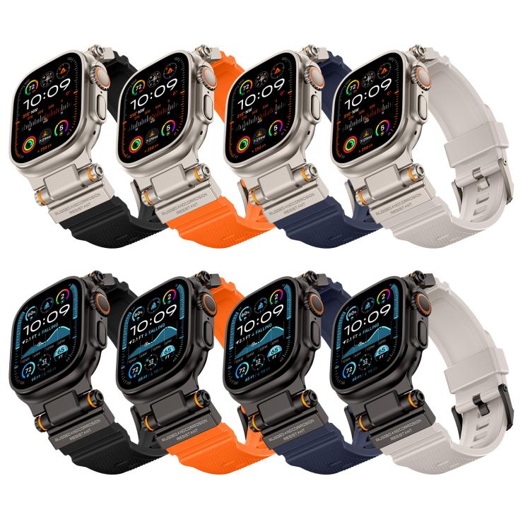 Metal Connector Explorer Silicone Watch Band, For Apple Watch 42 / 44 / 45 / 46 / 49mm